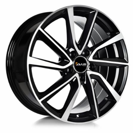 Cerchi in lega AVUS modello AC-518 finitura BLACK POLISHED dimensione 7x17