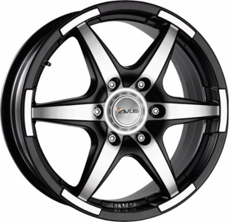 Cerchi in lega AVUS modello GRIZZLY finitura MATT BLACK POLISHED dimensione 7x17