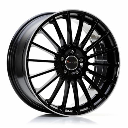 Cerchi in lega AVUS modello AC-M03 finitura BLACK POLISHED LIP dimensione 6,5x16